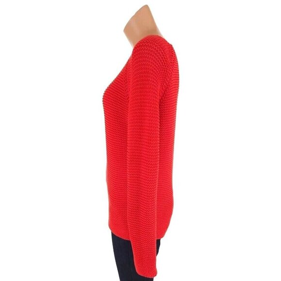 Fabiana Filippi Monili Jewel Sweater 44 M Red Crew Neck - Picture 7 of 11